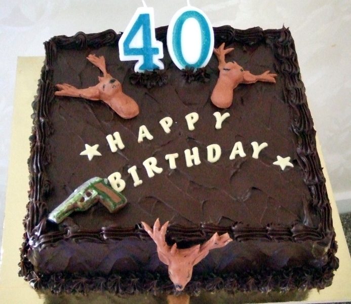 40th Mans birthday cake with antlers