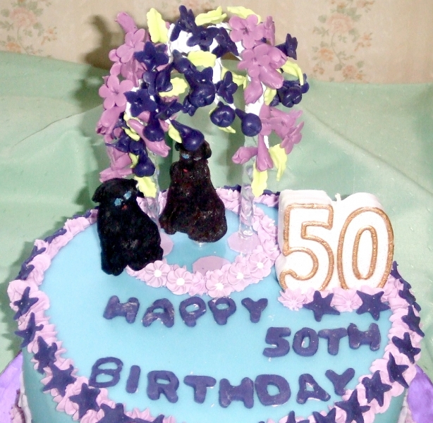 Close up on top of Kirstin's 50th Birthday Cake